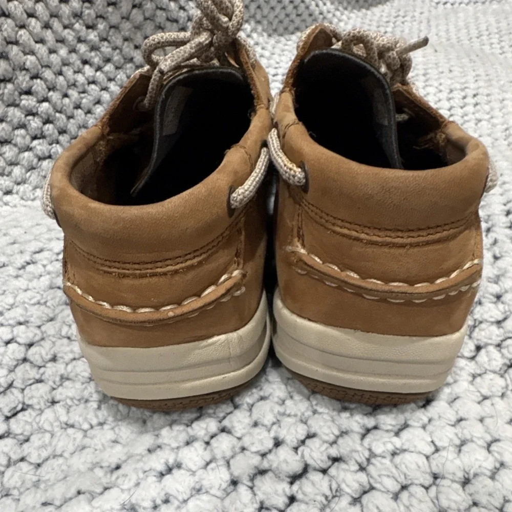 Sperry Gamefish Jr. Boys Boat Shoes Brown Leather Lace-Up US 5.5M YB56564